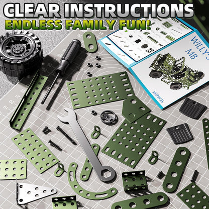 XINNOVEL Metal Model Truck Kits - STEM Projects for Kids Ages 8-12, Assembly Educational Building Toys Model Car Toys for Kids Boys Girls 8 9 10 11 12 Years Old