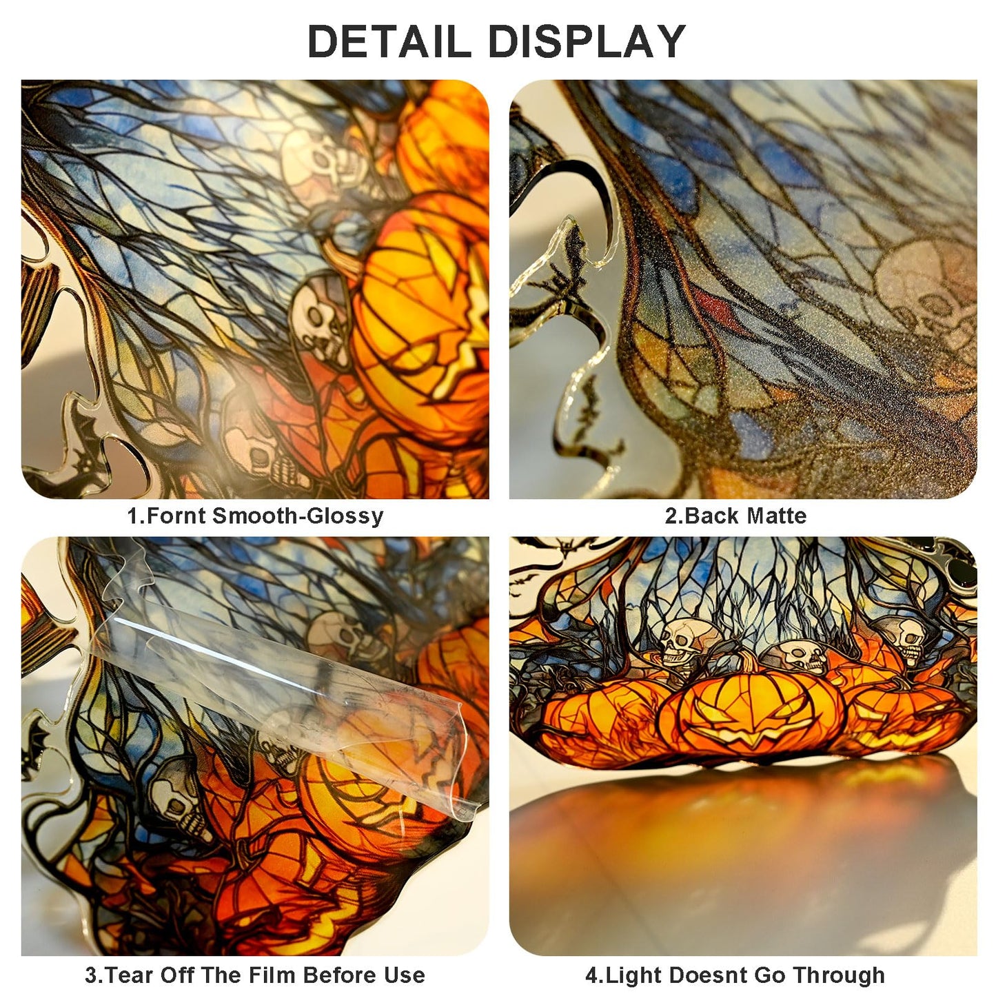 Halloween Witch Ornament Acrylic Suncatcher Window Hanging Wall Decor for Indoor Outdoor Doors Home