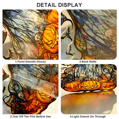Halloween Witch Ornament Acrylic Suncatcher Window Hanging Wall Decor for Indoor Outdoor Doors Home