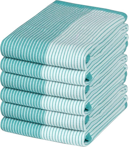 Premium Kitchen Towels | Yarn Dyed Flat Woven Stripe Kitchen Towel Set| 238 GSM