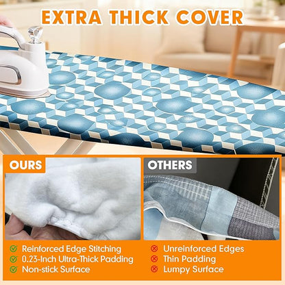 Ironing Board Cover and Pad, 18x49 Extra Wide Thick Iron Padding, Scorch &