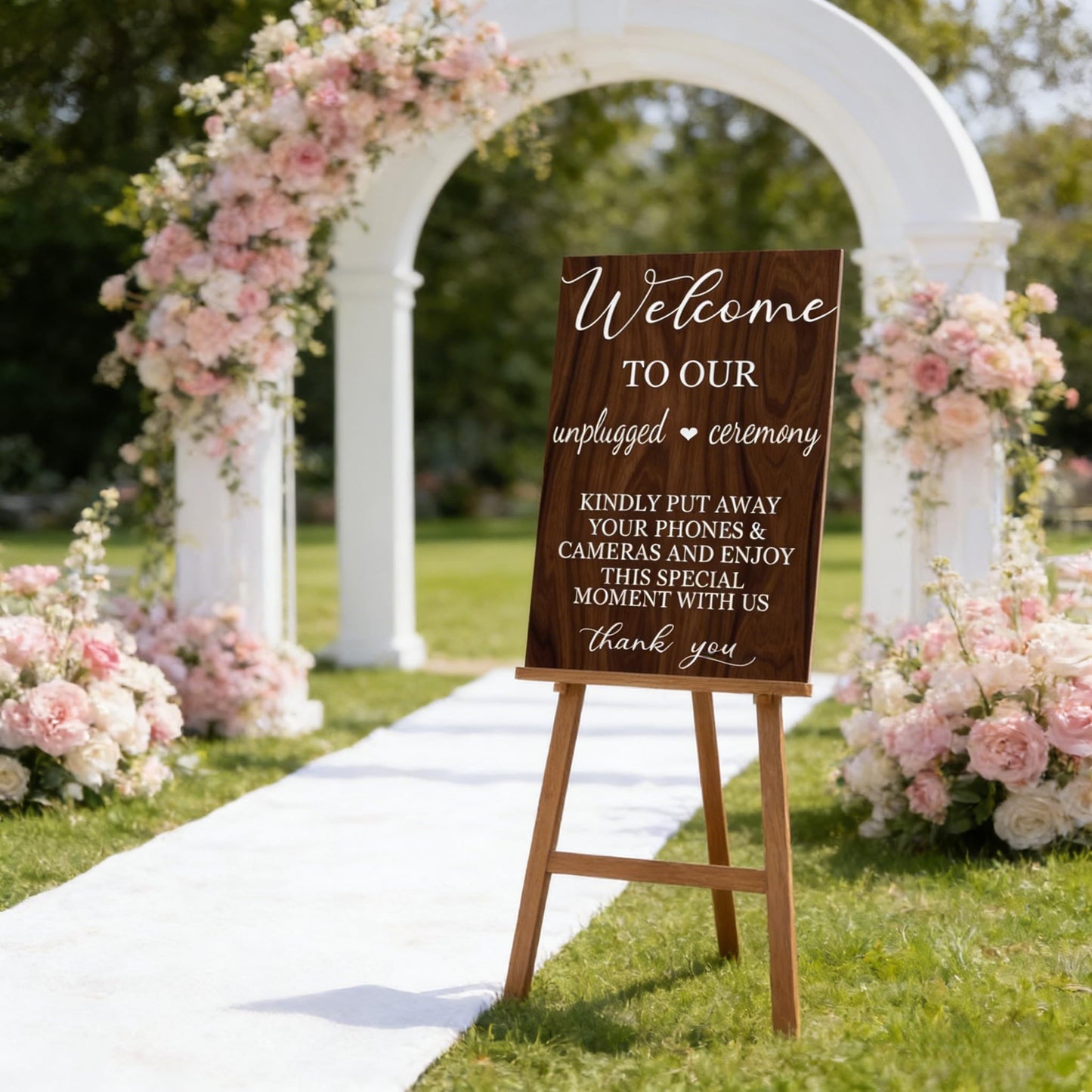 welcome to our unplugged ceremony Wood sign wedding welcome signs, No Phones wedding sign wood, rustic wedding Decorations 24x16 Inch
