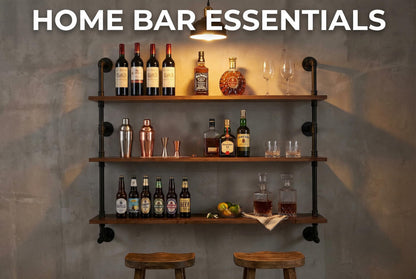 Industrial Pipe Wall Shelves Pipe Shelving with Real Wood Plank ,48 Inches Floating Shelves for Wall Farmhouse Pipe Book Shelves for Kitchen,Living Room Decor and Bar Shelving Dark Brown 3 Tier