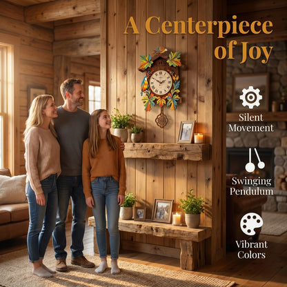 Hnyzlst Wooden Birdhouse Clock Puzzle—A 3D DIY Assembly kit for a Decorative wall Clock, Featuring Autumn Leaves and Bird Motifs, Perfect for Rustic Farmhouse-Style Decor in Kitchens and Living Rooms