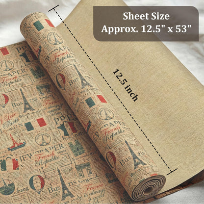 SorenCut Cork Fabric Roll 12.5 x 54 Inch – French Symbol Print Cork Leather Fabric for Earrings, Bow Making, Bags, Wallets & DIY Sewing Projects – Vegan Leather Alternative Craft Sheet