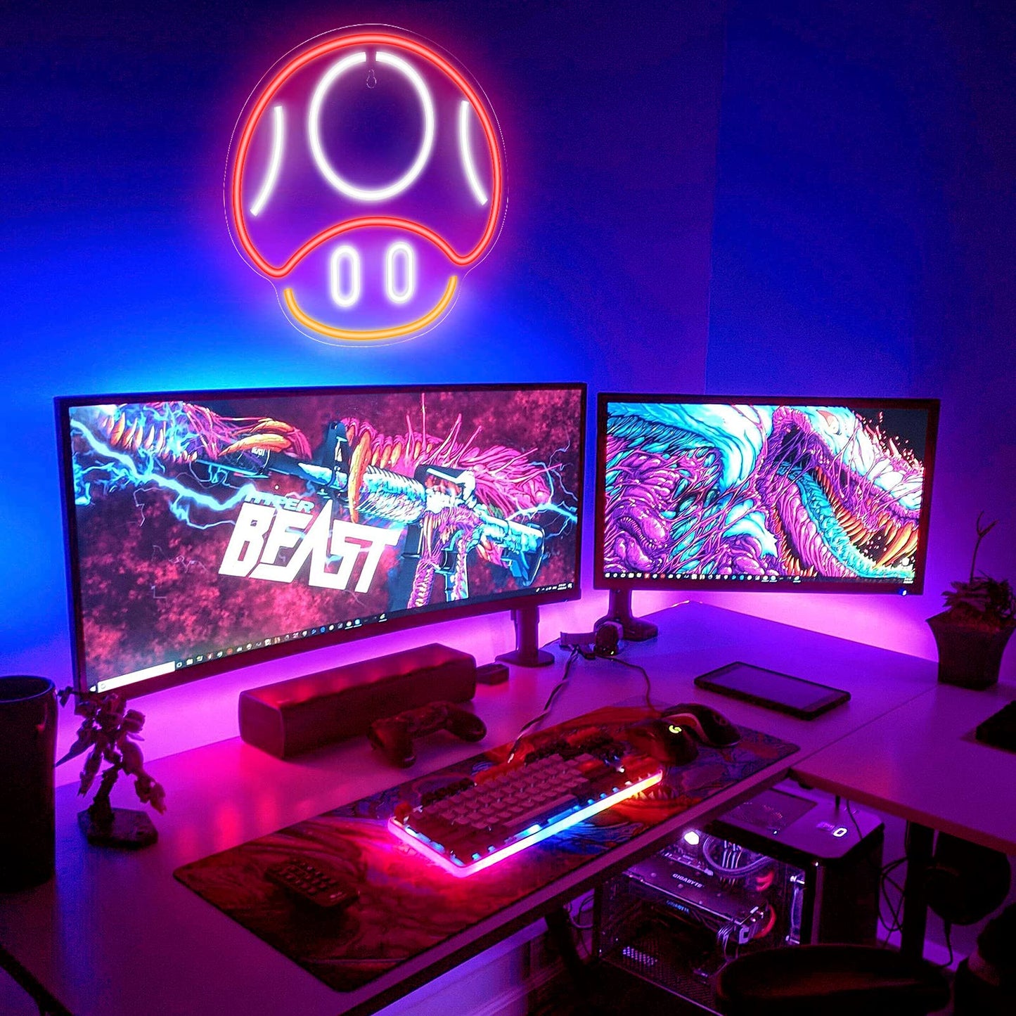 Kavaas Gamer Neon Sign, Game Controller LED Sign for Gaming Room Decor - Game Neon Sign for Teen Boy Room Decor - Best Gamer Gifts for Boys, Kids