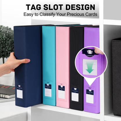 ZLCA Top Loader Binder-9 Pocket, Hold 324 Cards，Trading Card Binder Includes 20 Top Loaders, Top Loaders Binder for Sport Card, MTG, TCG (Tiffany Blue)