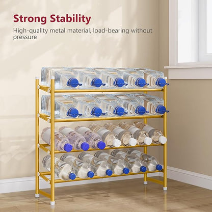 Tajsoon Expandable Shoe Rack for Closet 4 Tier, 29“-41“Adjustable & Stackable Shoe Shelf Storage, Metal Shoe Rack Organizer for Front Door Entrance, Closet, Garage, Entryway, Gold