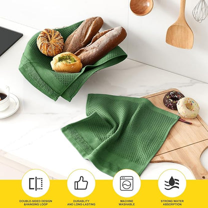 Homaxy Kitchen Towels and Dishcloths Set, 12 x 12 and 13 x 28 Inches, Super