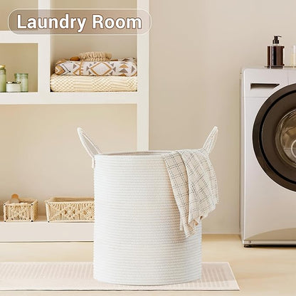 Tall Laundry Basket with Handles, 88L Portable Dirty Clothes Hamper, Boho