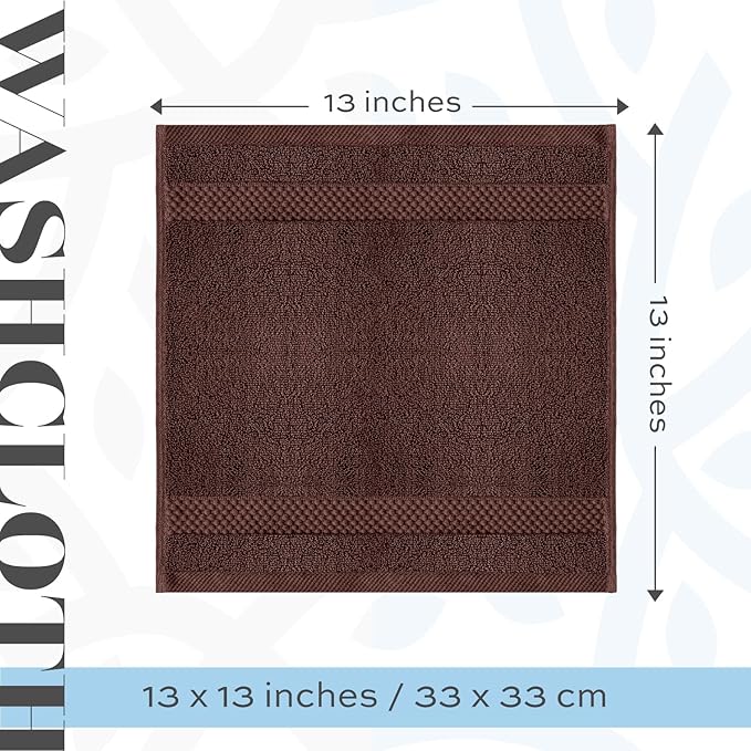 White Classic Luxury Cotton Washcloths 13x13 Inch