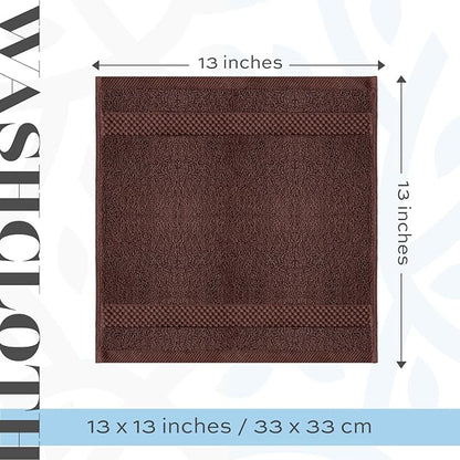 White Classic Luxury Cotton Washcloths 13x13 Inch