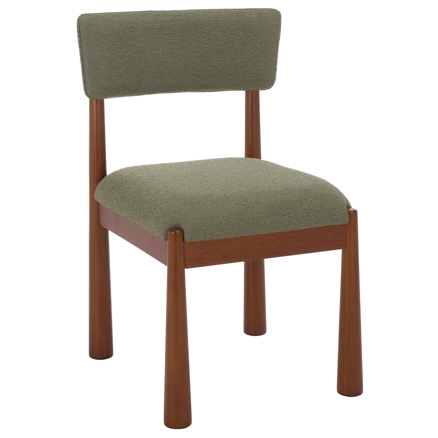 SAFAVIEH Home Collection – Koki Walnut & Green Upholstered Dining Chair, Padded Seat & Back (DCH9222D)