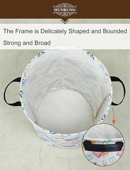 HUNRUNG Laundry Hamper, Large Canvas Fabric Lightweight Storage Basket Toy