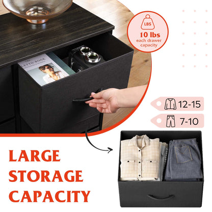 WLIVE Tall Dressers for Bedroom with 10 Drawers, Chest of Drawers, Dresser for Closet, Living Room, Hallway, Entryway, Black