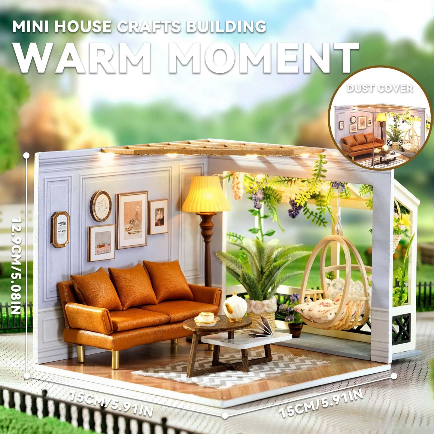 Flever DIY Miniature House Kit, Tiny Home Kit with LED Light, Mini House Build Craft Kits for Adults and Teens, Home Decor Creative Gift for Family/Friends (My Little Scene Series)