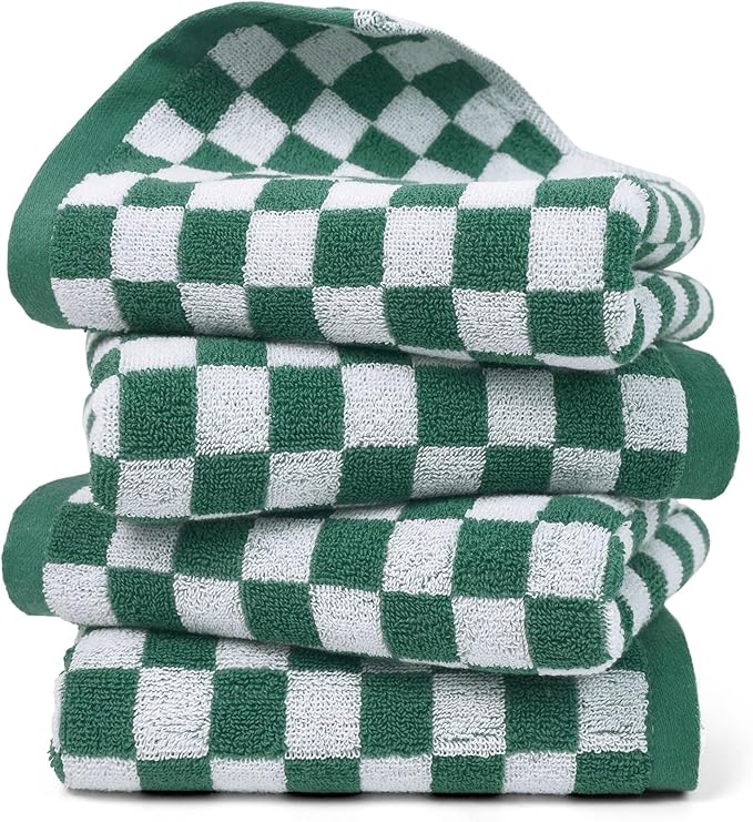 Jacquotha Green Hand Towels 4 Pack, Cotton Decorative Bathroom Hand Towel &
