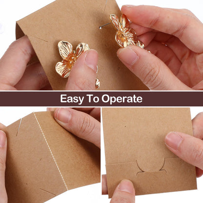 200 Pcs Standing Earring Display Cards Jewelry Display Cards Paper Hanging Earring Packaging for Small Business Jewelry Packaging Supplies Selling DIY Retail Show Photography Props