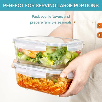 Vtopmart 2Pack 1860ml/63oz Large Glass Storage Containers