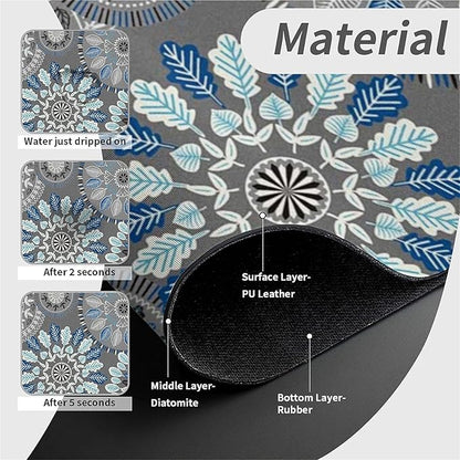 Kitchen Sink Splash Guard，Bohemian flowers Faucet Mat Sink Gadgets-Super