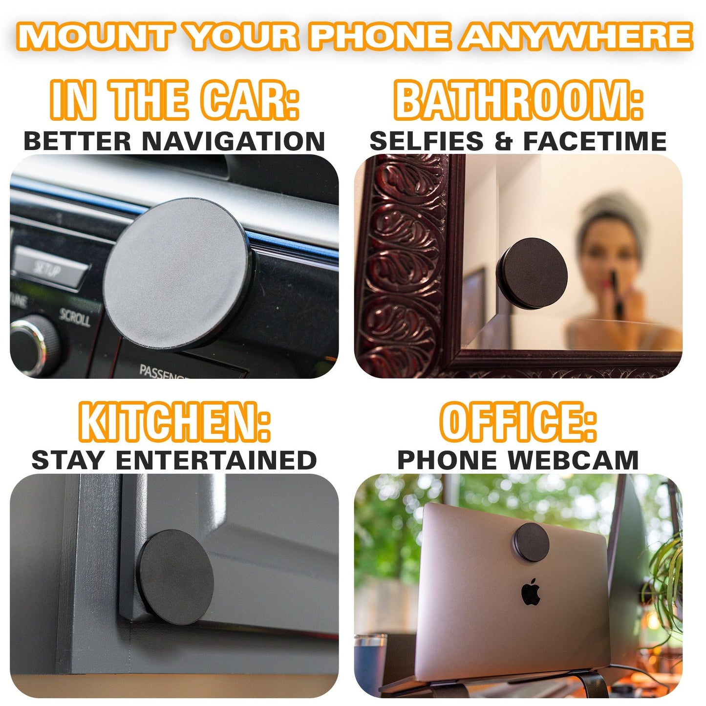 Scooch Magnetic Phone Mount for Car Compatible with Any Smartphone [Wingmount] Strong Magnets, Adjustable Magnetic Phone Holder for Car Dashboard, Works Best Cases (2022 Model)