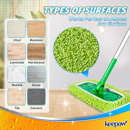 KEEPOW Reusable Dry Sweeping/Wet Mopping Cloths Compatible