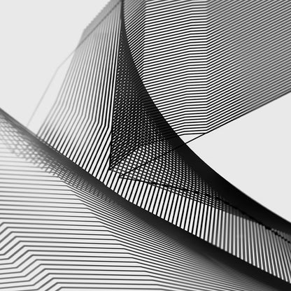 Framed Modern Canvas Wall Art Set of 4 Piece, Black and White Abstract Picture Prints, Geometric Line Minimalist Paintings Artwork for Bedroom, Living Room, Hallway and Office 12x12 Inch