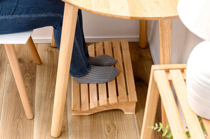 PaletteLife Wooden Footrest, D11.42 xW17.72 xH4.93 (29x45x12.5cm), 1x1.5 ft, Medium, Natural Ashwood, Ergonomic Design