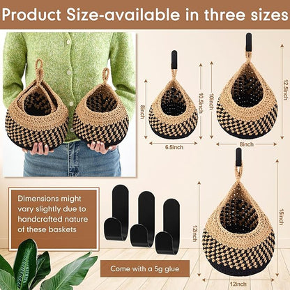 Honeydak Boho Decor Hanging Wall Baskets