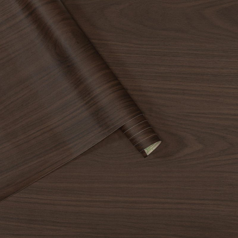 BAYYA Dark Brown Wood Grain Contact Paper Waterproof Peel and Stick Wallpaper Black Walnut Furniture Sticker for Kitchen Cabinet Table Floor Shelf Drawer Liner Self-Adhesive Vinyl Film Wall Covering