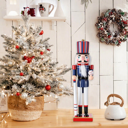 Blosssound 15 Inch Christmas Baseball Nutcracker Decorations Wooden Nutcracker Soldier Figurine Sports Player Ornament for Table Desktop Christmas Holiday Festive Party Decor Supplies(Baseball A)