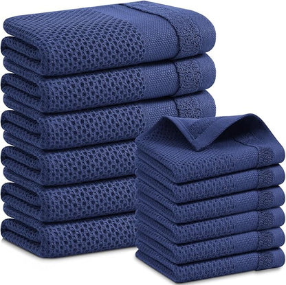 Homaxy Kitchen Towels and Dishcloths Set, 12 x 12 and 13 x 28 Inches, Super