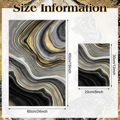 Boyiee Set of 6 Marble Kitchen Towels Gold Black Marble Tea Dish Towels 24 x 16