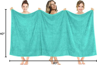 American Soft Linen 100% Cotton 600 GSM Turkish 40x80 Oversized Bath Towel Sheet