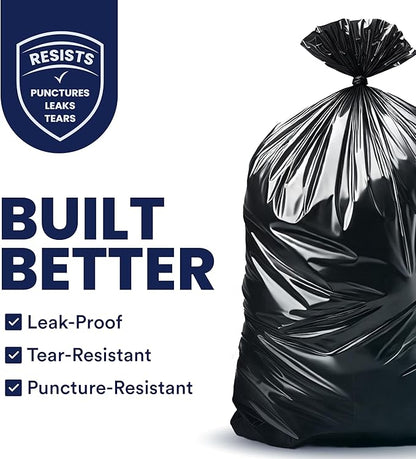 Plasticplace 55-60 Gallon Trash Bags, Heavy Duty, Puncture-Resistant Star Seal