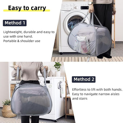 Collapsible Laundry Basket, 90L Foldable Pop-up Laundry Hamper