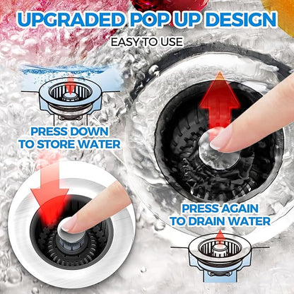 zaa Sink Drain Strainer - 3 in 1 Kitchen Sink Stopper