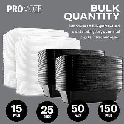 50-Pack Reusable Meal Prep Containers Microwave Safe Food Storage Containers