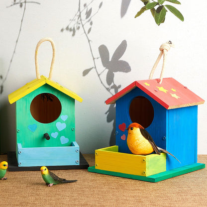 Liliful 6 Pack DIY Wooden Birdhouse Kit, Crafts for Kids and Adults, Bird House with Paint and Paintbrushes Painting Kits for Boys and Girls, Spring Birthday Classroom Gifts for Ages 4-8