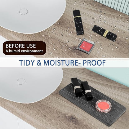3PCS Water Absorbing Stone Tray, Fast Drying Stone Sink Tray, Stones Soap Trays