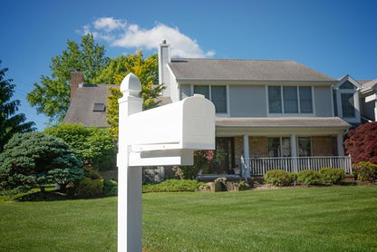 Architectural Mailboxes Parsons Plastic Post Mount Mailbox, Compatibility Code A, PL10W0AM, White, Medium Capacity, 1 Count (Pack of 1) | Durable plastic build with weather-resistant outdoor construction. USPS approved.