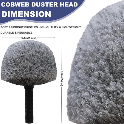 2 Pack Grey Twist-On Cobweb Duster Head Brush