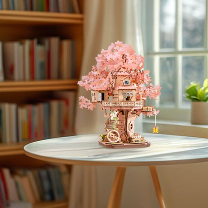 Rolife 3D Puzzles for Adults, Cherry Blossom Bonsai Tree Plants, Japanese Sakura Tree House Flowers Building Set for Adults for Table Toys & Home Decor, Creative Birthday Gift for Girls&Boys (535 PCS)