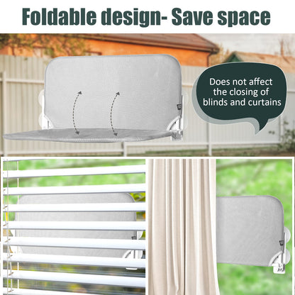 Sunhoo Cat Window Hammock Perch Cordless Perches Window Sill Seat Bed Foldable Stable Lounger Upgraded Suction Cup Easy Assembly Indoor Cats Kitty Shelf Hold Up to 55lbs（Grey,S