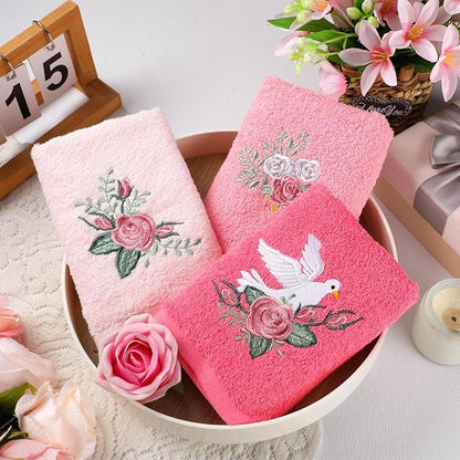 Rose Floral Hand Towels Farmhouse Pink Rose Bathroom Decor 14x29 Inch