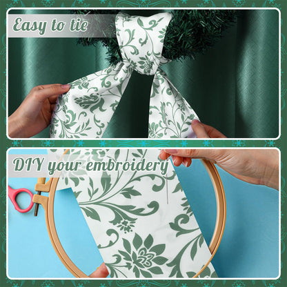 VitalCozy 2 Pcs Wreath Sash for Front Door Wreath Sash Garland Ribbon Accessories for Embroidery Monogram Outdoor Indoor Xmas Party Yard Doorway 4.5" W x 56" L(Green,Greenery)