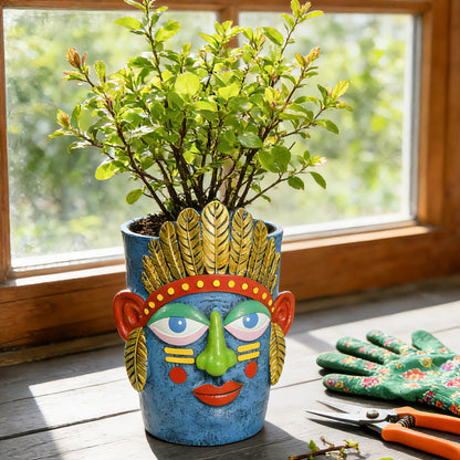U WONDERFUL Unique Plant Pots - Abstract Picasso Face Flower Pot, Funky Planters for Indoor Plants, Cool Head Planter for Outdoor Garden & Home Decor