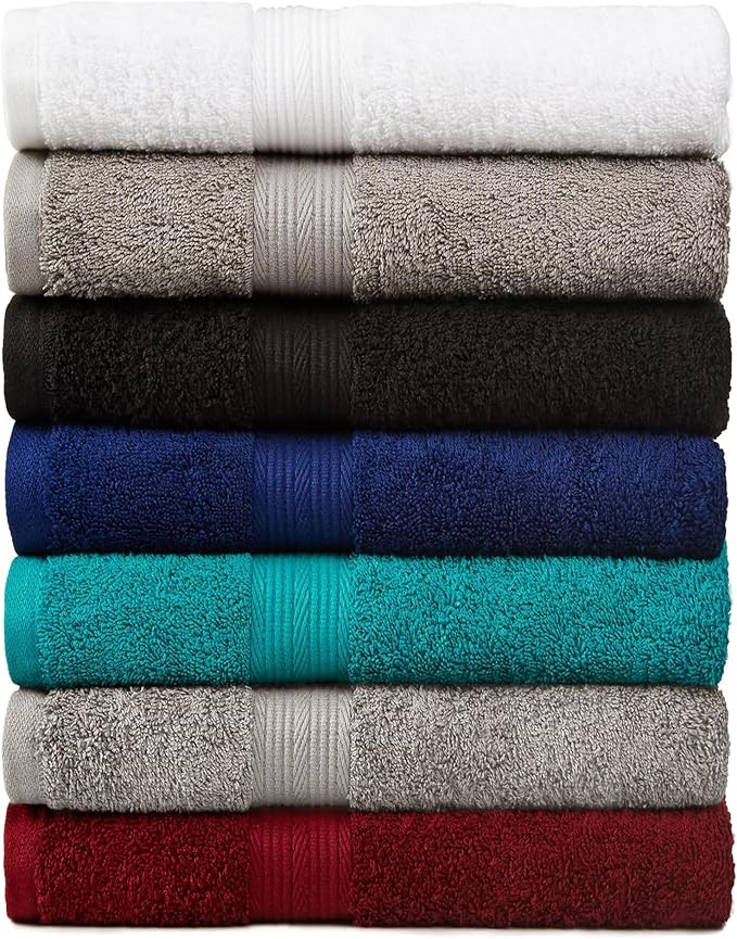 Amazon Basics Fade-Resistant 100% Cotton Washcloths