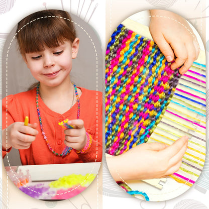 Minatee 18 Pcs Beginners Wooden Loom Notched Weaving Loom Basket Weaving Tools for Kids Adult Art Craft Activity Jewelry Motor Skills Crochet Knitting Sewing Teaching Educational, 6 x 9 in
