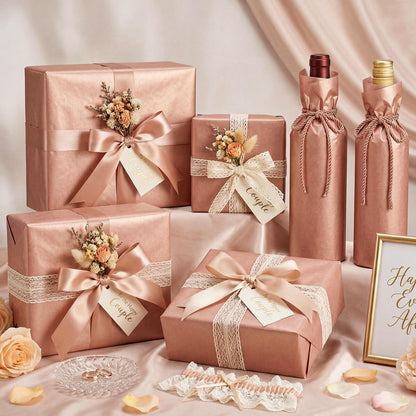 woric 110 Sheets Rose Gold Tissue Paper Bulk, 17GSM Metallic Tissue Paper for Gift Bags Graduation Bouquet DIY Crafts Birthday Weddings Baby Shower Girl Party Decor, 14 x 20 Inch